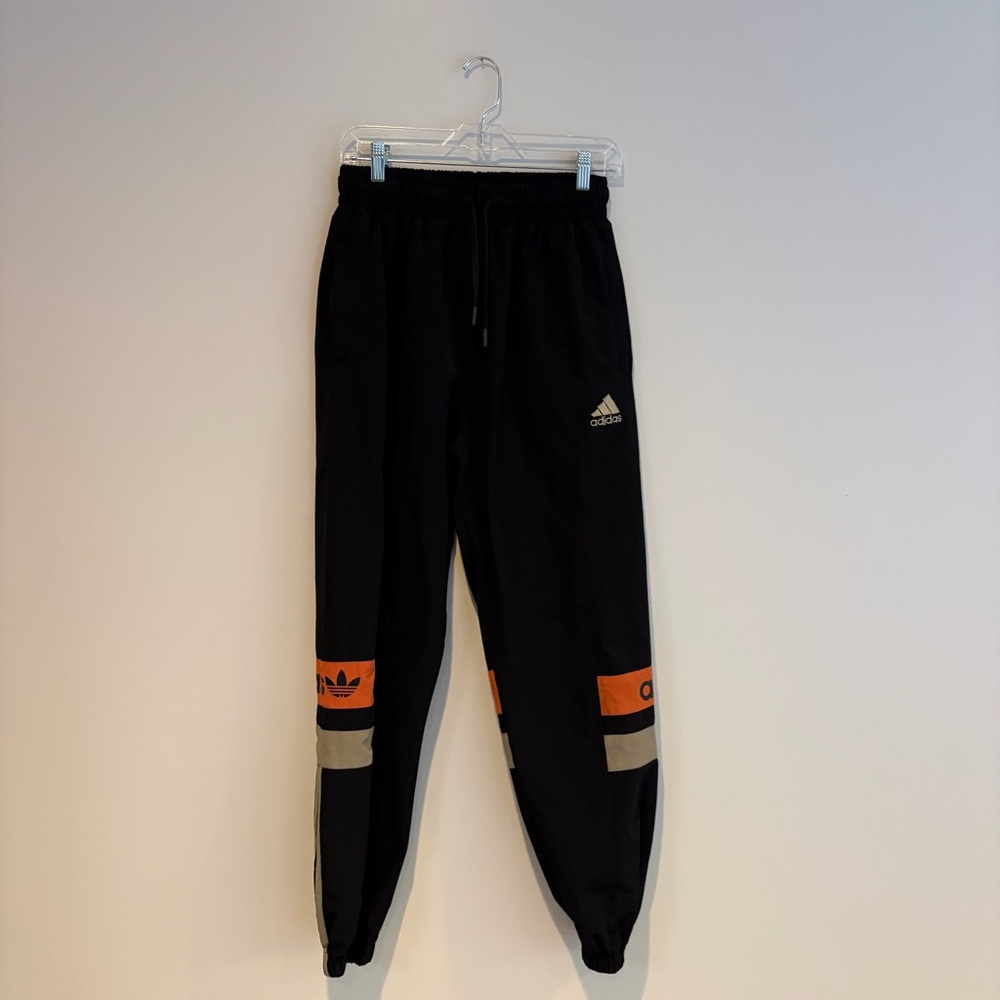Adidas Kids Retro Joggers in Black and Orange